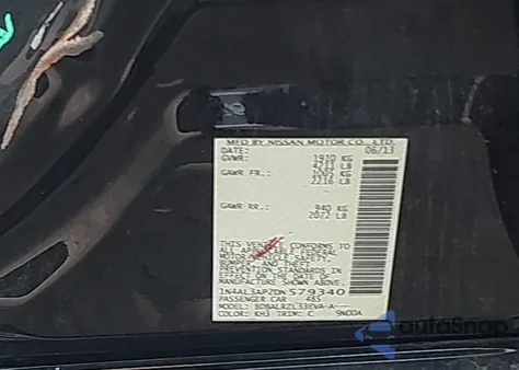 2013 Nissan Altima 2.5 S from USA, damaged, VIN 1N4AL3AP2DN579340